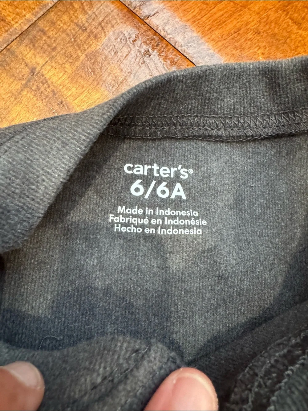 Carter's Charcoal Gray Long-Sleeve Henley Tee NWT